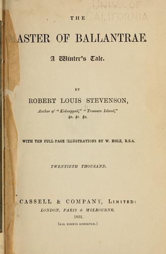 Robert Louis Stevenson: The master of Ballantrae (1889, Cassell & co.)