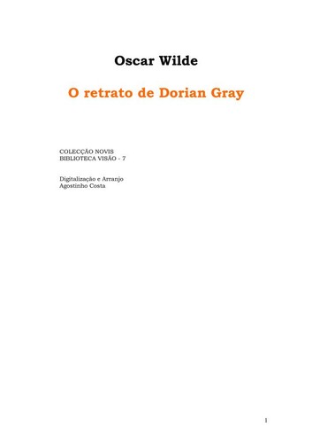 Oscar Wilde: O Retrato de Dorian Gray (Portuguese language, 2000, BIBLIOTECA VISÃO)