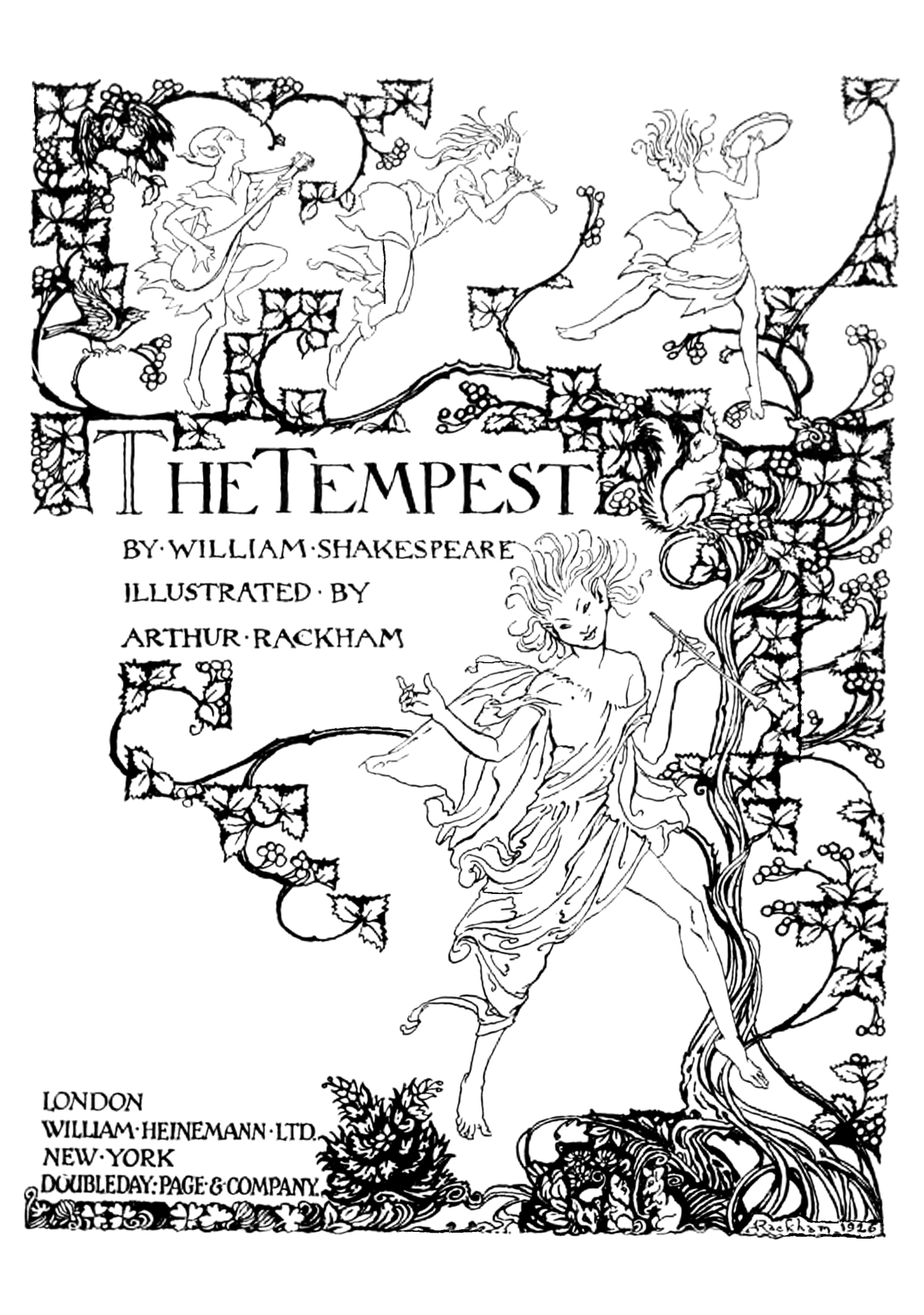 William Shakespeare: The Tempest (1926, William Heinemann, Doubleday)
