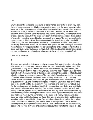 Upton Sinclair: Oil! (2007, Amereon House)