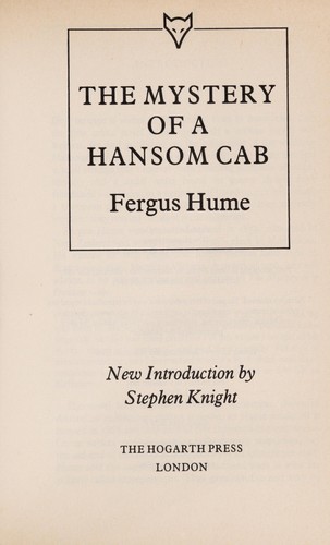 Fergus Hume: The Mystery of a Hansom Cab (Paperback, 1985, The Hogarth Press)