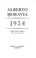 Alberto Moravia: 1934 (1983, Secker & Warburg)