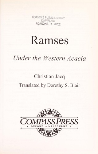 Christian Jacq: Under the western acacia (1999, Compass Press/ISIS)