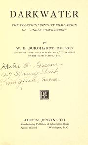 W. E. B. Du Bois: Darkwater (1920, Austin Jenkins Co.)
