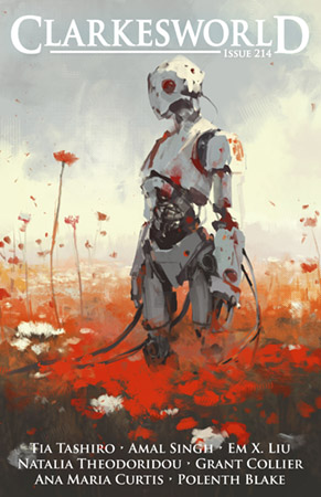 Em X. Liu, Neil Clarke, Tia Tashiro, Amal Singh, Grant Collier, Natalia Theodoridou, AnaMaria Curtis, Polenth Blake, Arley Sorg, D. A. Xiaolin Spires: Clarkesworld Magazine, Issue 214 (EBook, 2024, Wyrm Publishing)