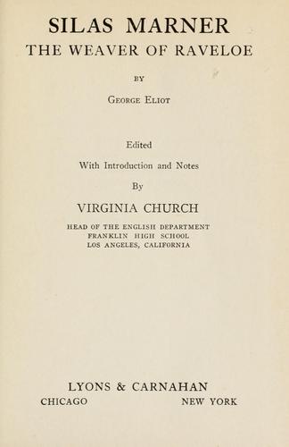 George Eliot: Silas Marner (1929, Lyons & Carnahan)