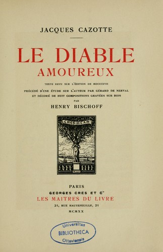Jacques Cazotte: Le diable amoureux (French language, 1920, G. Grès)