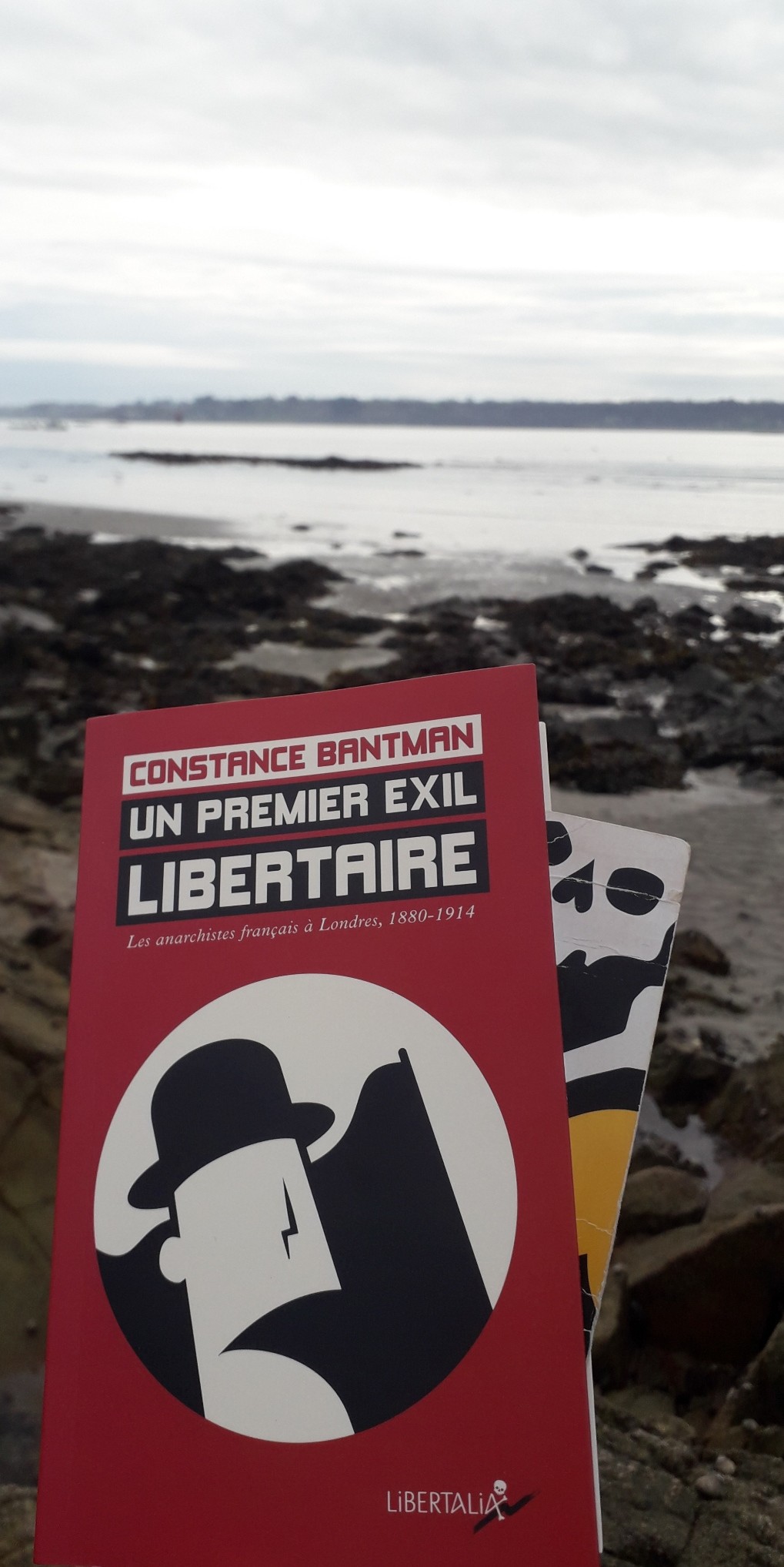 Couverture du livre de Constance Bantman , "Un premier exil libertaire". Les anarchistes français à Londres, 1880-1914. 
Couverture de Bruno Bartkowiak. Éditions Libertalia. 
Il sort le vendredi 22 mars prochain.