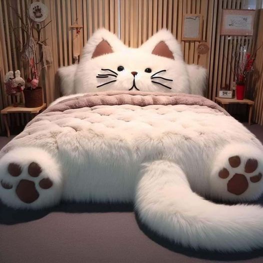 ALT
Cama con forma de gato.